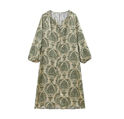 Forest-Inspired Cotton Sateen Pajama Set – Long Sleeve