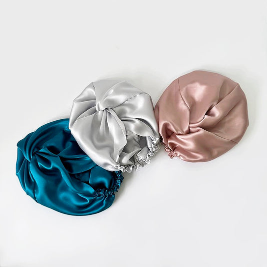 Anti-hair drop 100% mulberry silk multi-color shower cap