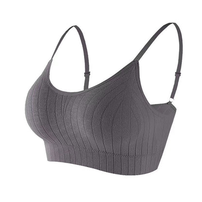 202401Adjustable strap seamless anti-slip Bra featuring a push-up wrap design, wireless support