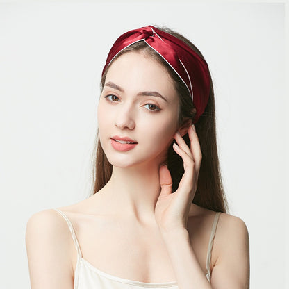 19mm Mulberry Silk Double-layer Headband Hair Tie Hair Hoop Facial——Multiple Color