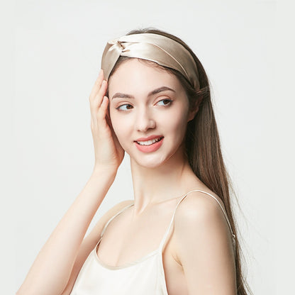 19mm Mulberry Silk Double-layer Headband Hair Tie Hair Hoop Facial——Multiple Color