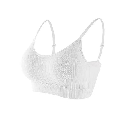 202401Adjustable strap seamless anti-slip Bra featuring a push-up wrap design, wireless support