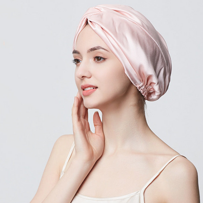 Anti-hair drop 100% mulberry silk multi-color shower cap