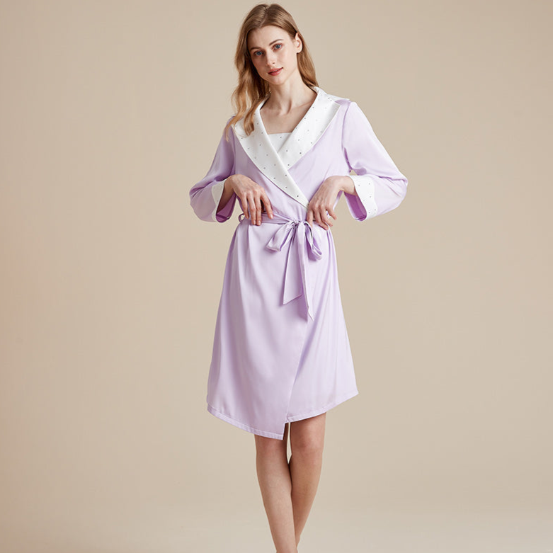 Rhinestone silky luxury robe