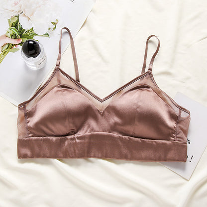 French Seamless Summer Thin Mulberry Silk Bra—08