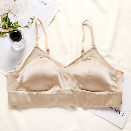 French Seamless Summer Thin Mulberry Silk Bra—08