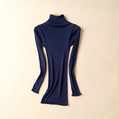 2024.1011 Mulberry Silk Turtleneck Slim-Fit Thermal Base Layer for Autumn