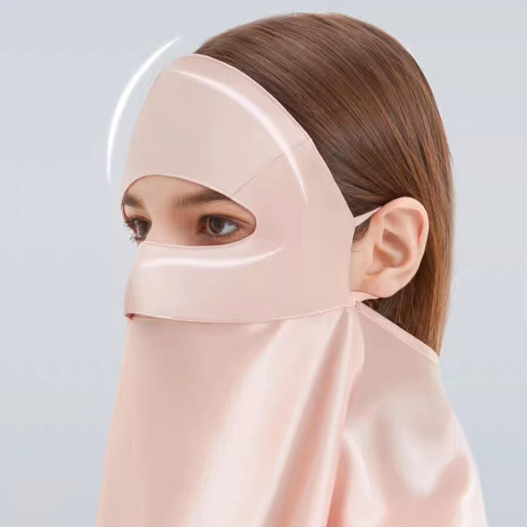 Half-face Sun Protection Mask with Neck Coverage, 3D Sunshade Dustproof Breathable Silk Mask for Women, Summer Anti-dust and Sandproof Mask