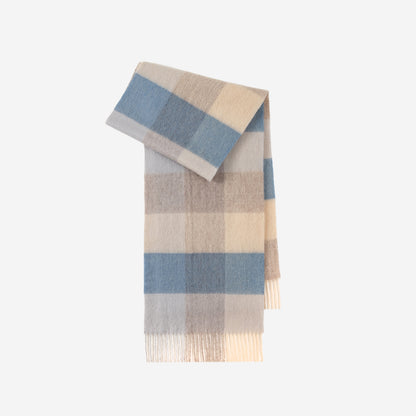 100% Wool Scarf - Premium Minimalist Plaid Design