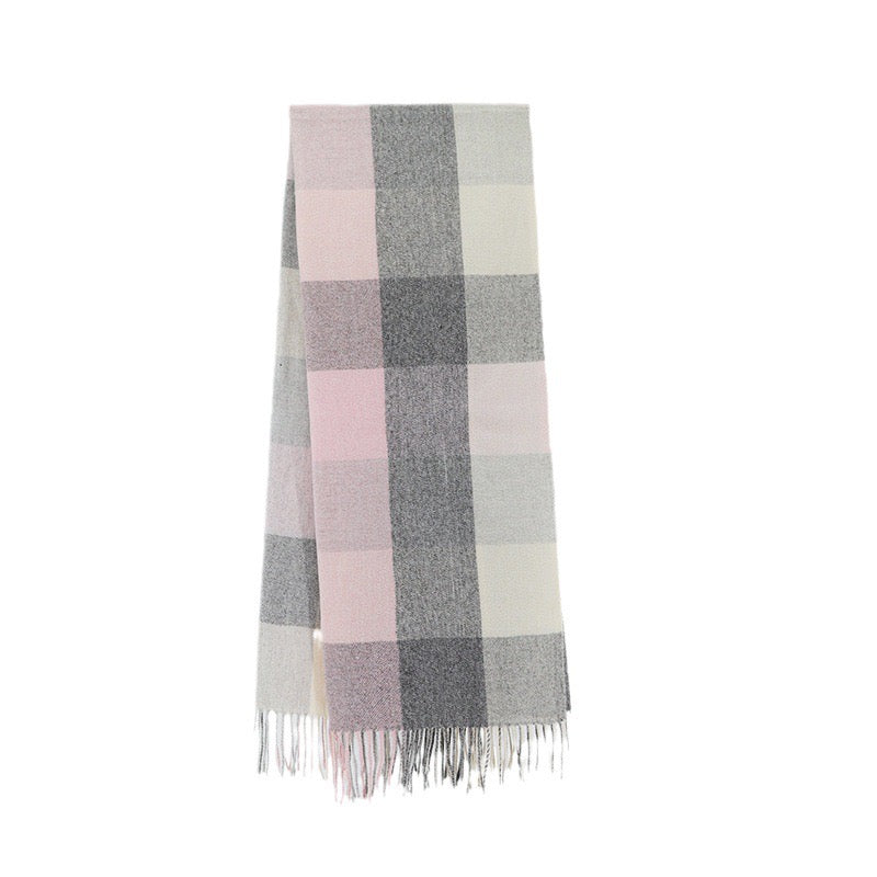 Plaid Cashmere-Feel Scarf and Versatile Shawl