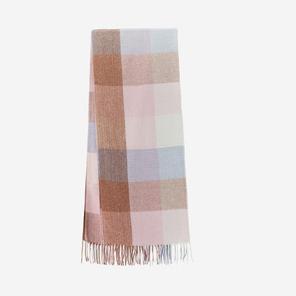 Plaid Cashmere-Feel Scarf and Versatile Shawl