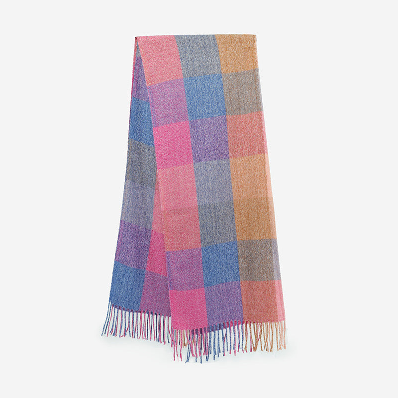 Plaid Cashmere-Feel Scarf and Versatile Shawl