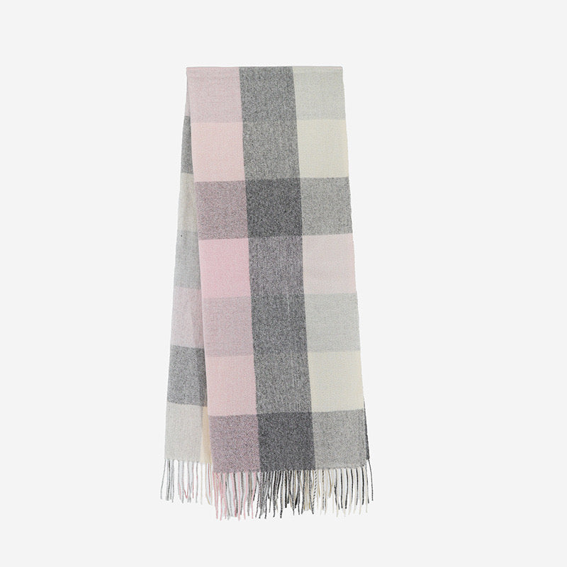 Plaid Cashmere-Feel Scarf and Versatile Shawl