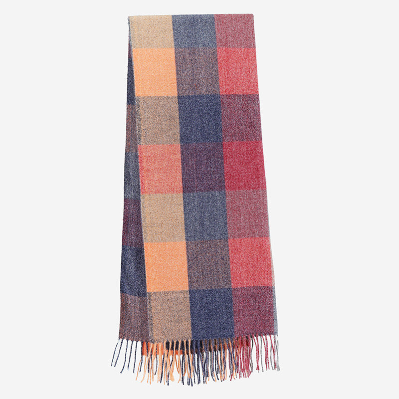 Plaid Cashmere-Feel Scarf and Versatile Shawl