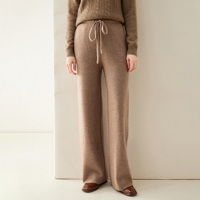 2024 NEW Cashmere Wide-Leg Pants - Thickened Knitted Woolen Trousers