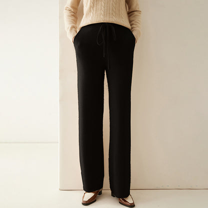 2024 NEW Cashmere Wide-Leg Pants - Thickened Knitted Woolen Trousers