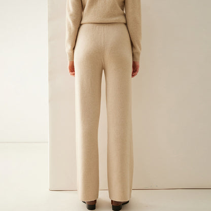 2024 NEW Cashmere Wide-Leg Pants - Thickened Knitted Woolen Trousers