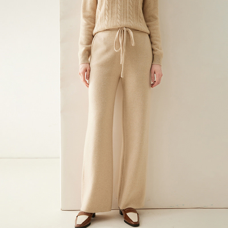 2024 NEW Cashmere Wide-Leg Pants - Thickened Knitted Woolen Trousers