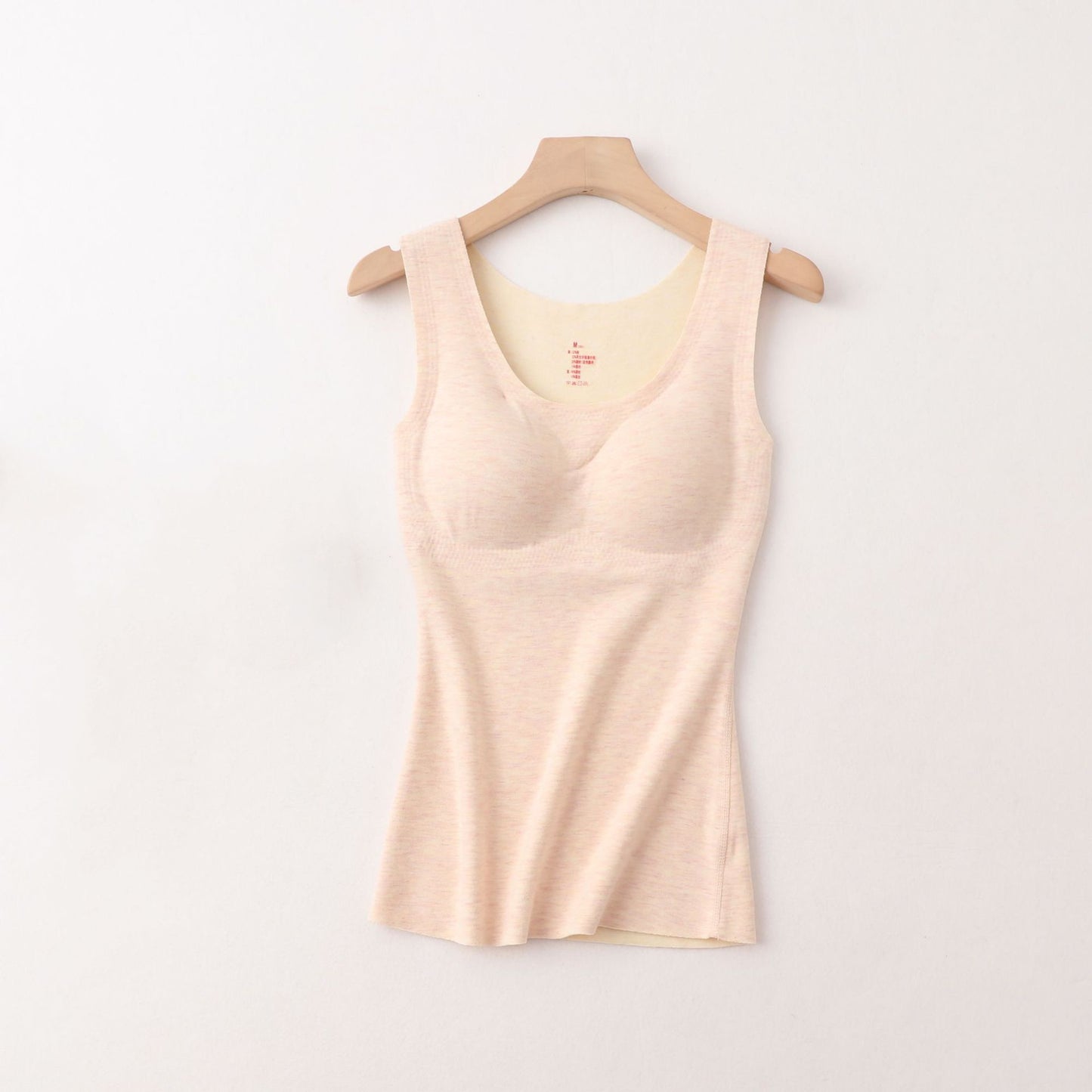 2024.1011 Seamless Vest with Padded Bra, Fleece-Lined Silk on Both Sides