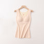 2024.1011 Seamless Vest with Padded Bra, Fleece-Lined Silk on Both Sides