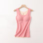 2024.1011 Seamless Vest with Padded Bra, Fleece-Lined Silk on Both Sides