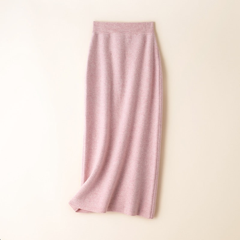 2024 NEW Pure Cashmere Mid-Length High-Waisted Knitted Versatile Pencil Skirt