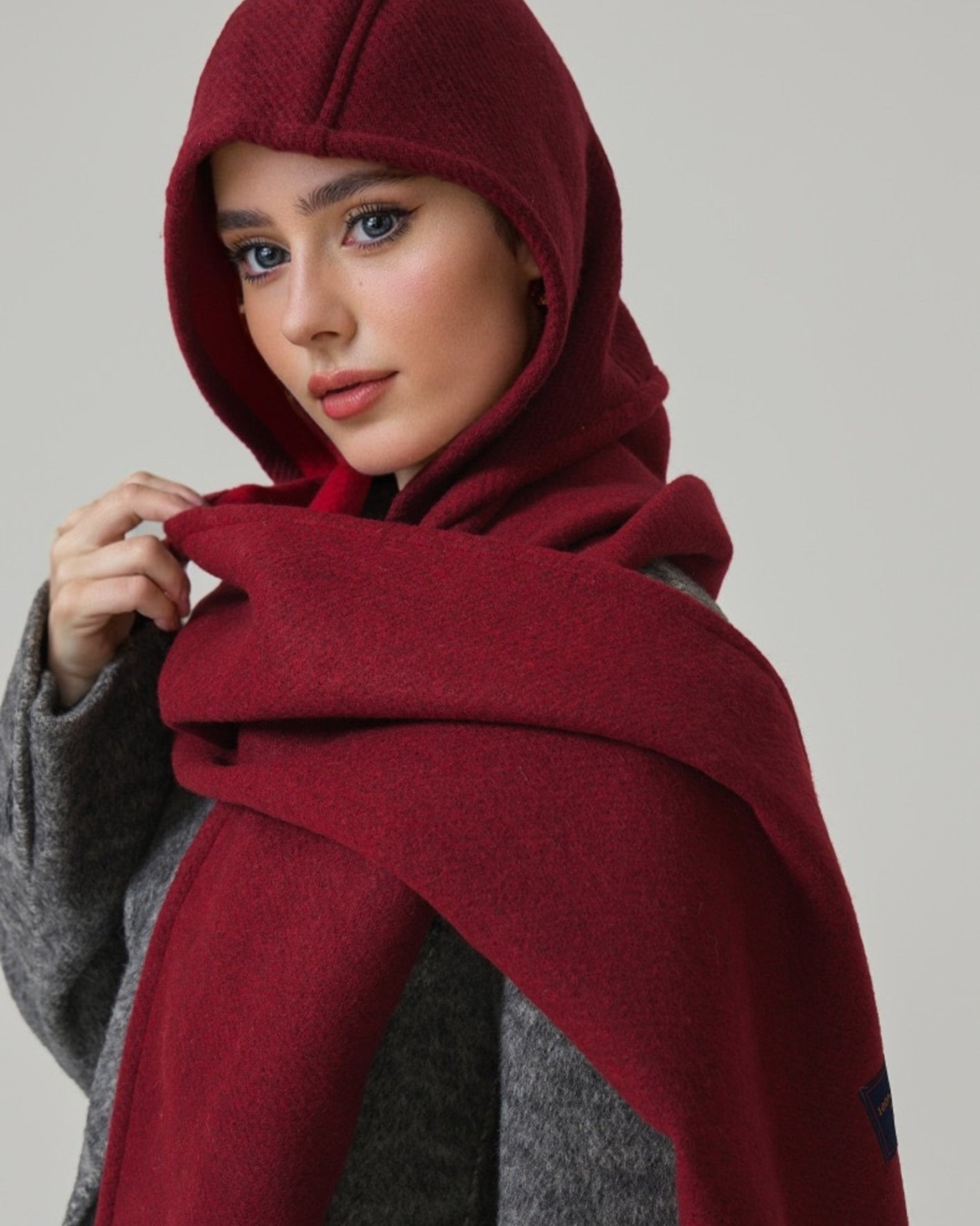 Double-Sided Hooded Wool Cape Scarf for Women – New Versatile Design