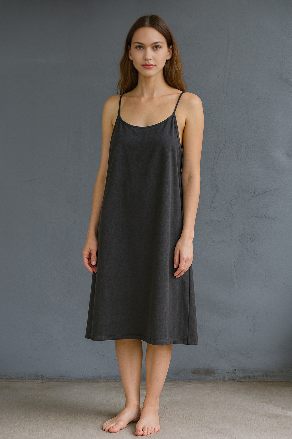 Soft Pure Linen-style cotton fabric Slip Dress for Home & Outings