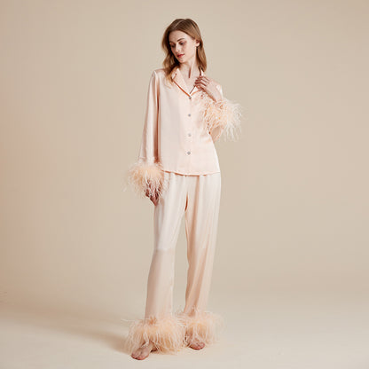 Summer ice silky French high-end pure feather home suit