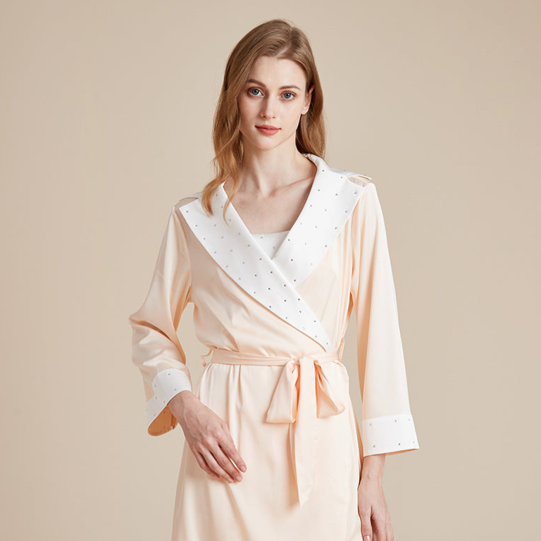 Rhinestone silky luxury robe