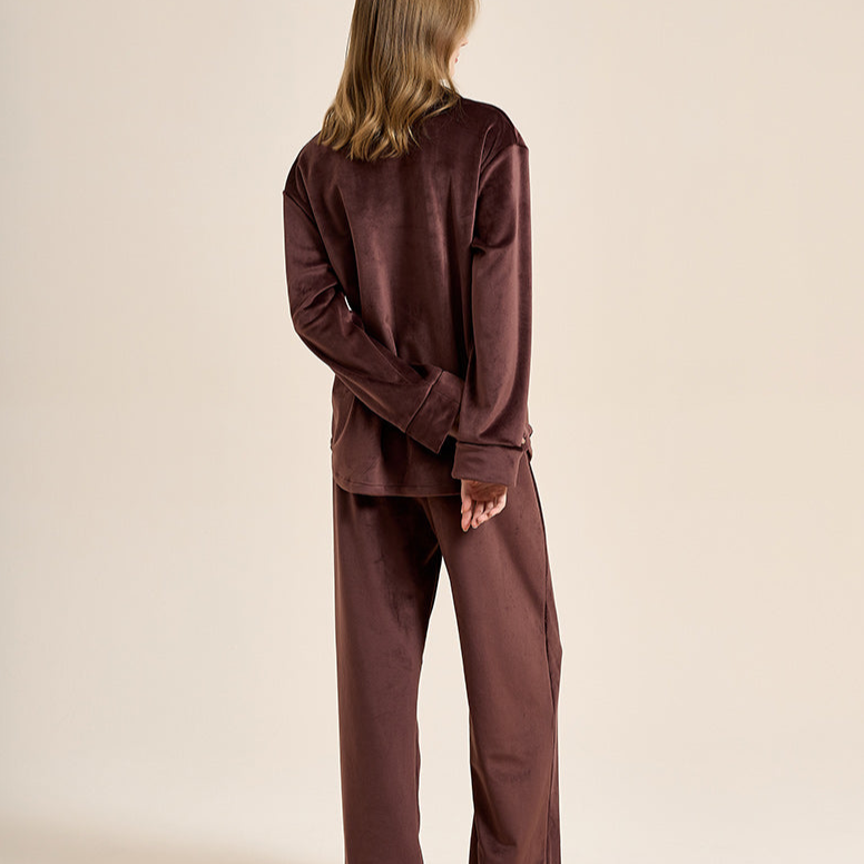 Double-sided island velvet pajamas for women, thickened and warm set