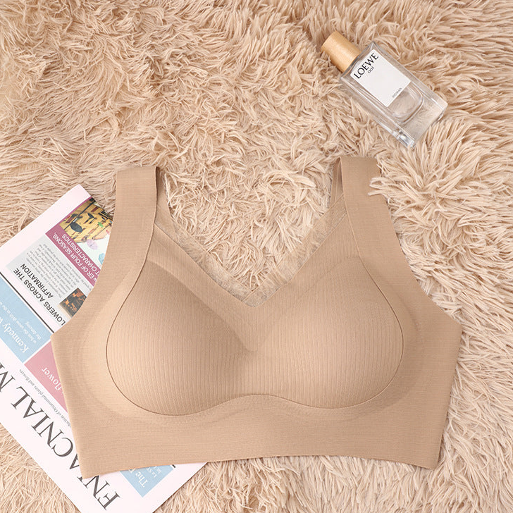 202408Anti-gravity lifting mesh wireless bra , push-up effect, and side breast support