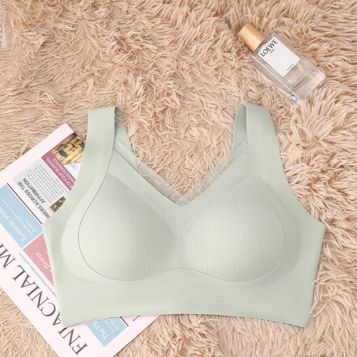 202408Anti-gravity lifting mesh wireless bra , push-up effect, and side breast support